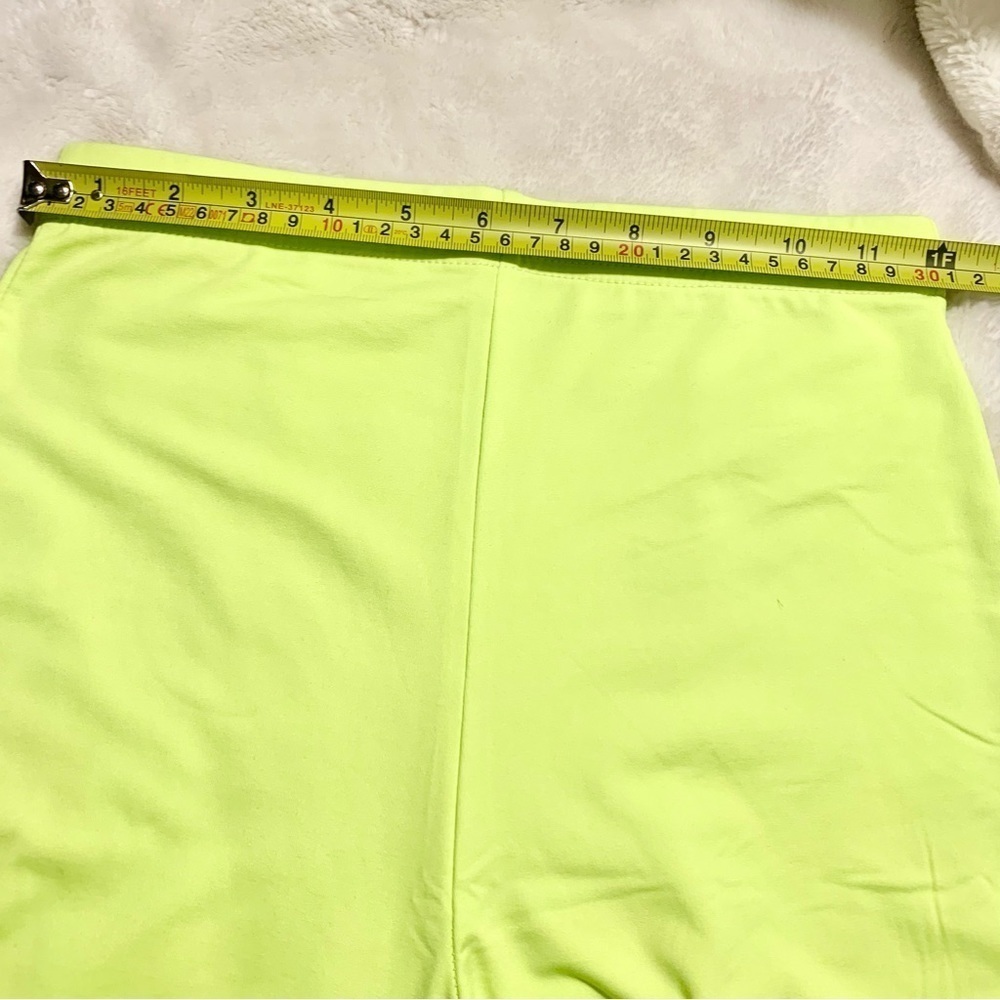 NEW 2-Pce Set Small Neon Yellow Bike Shorts & Short-Sleeve Top Back Zip Stretch - Picture 13 of 13